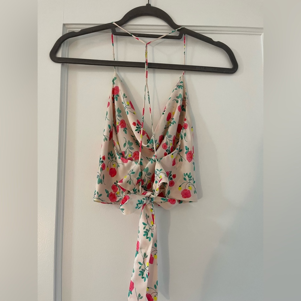 Zara Floral Bandana-Style Crop Top - Picture 5 of 5